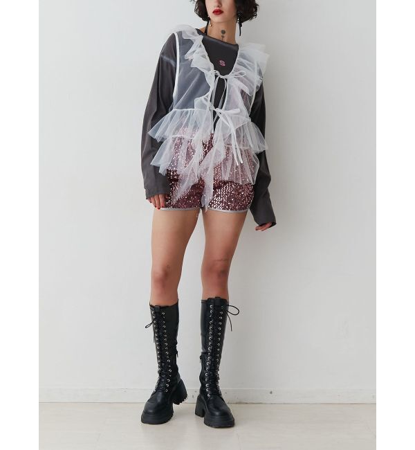 jouetie「チュールドレープフリルベスト」|シャツ・ブラウス|