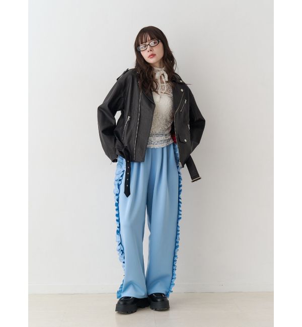 jouetie「【PosTokyo】Real leather riders」|ブルゾン・スタジャン|