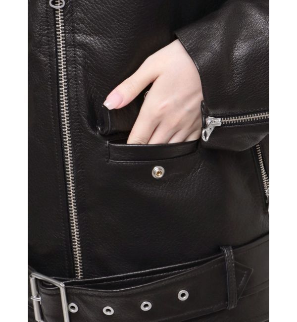 jouetie「【PosTokyo】Real leather riders」|ブルゾン・スタジャン|