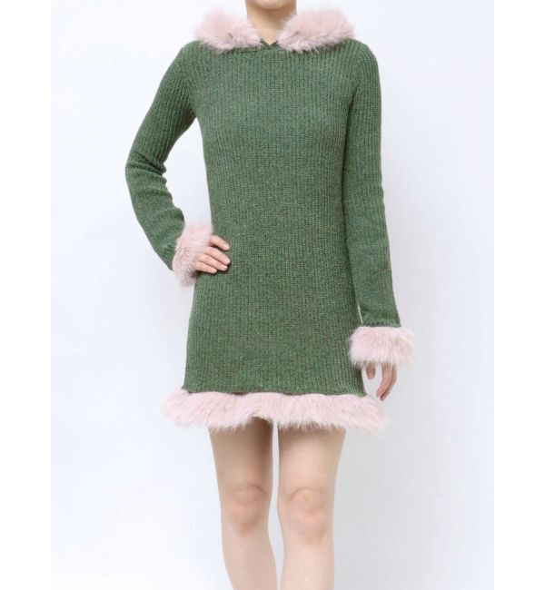 jouetie「ポイントファーモールニットワンピース」|ワンピース|