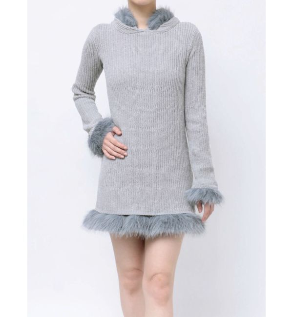 jouetie「ポイントファーモールニットワンピース」|ワンピース|