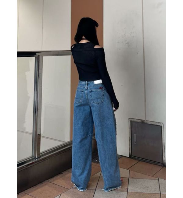 jouetie「カットアウトジップニット」|カーディガン|