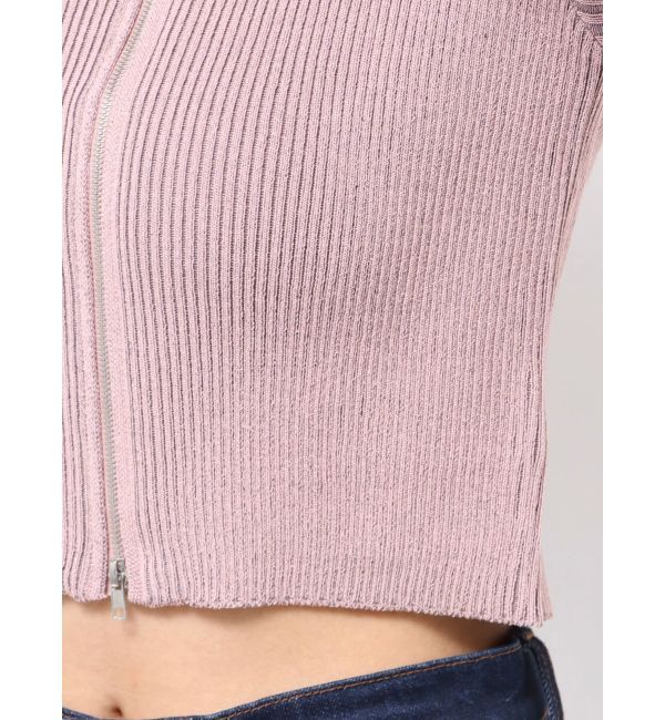 jouetie「カットアウトジップニット」|カーディガン|