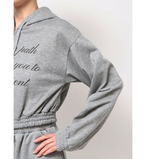 jouetie「ラメクロップドZIPフーディー」|パーカー|