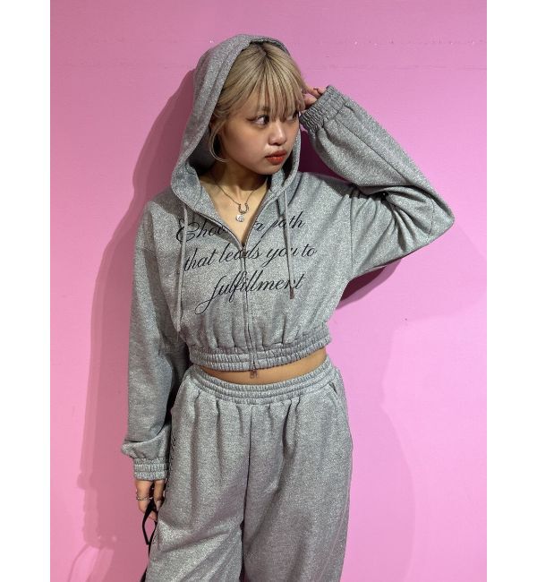 jouetie「ラメクロップドZIPフーディー」|パーカー|