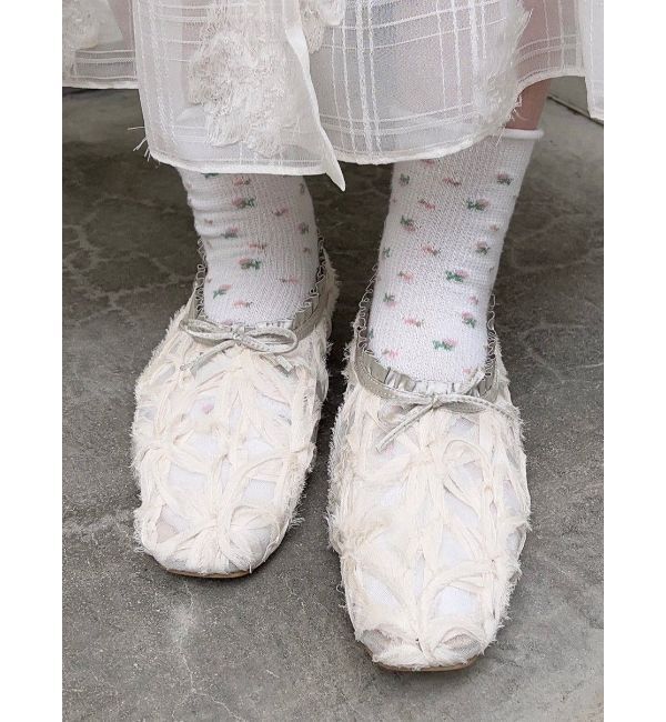 merry jenny「チュールサテンフラットシューズ」|その他|アイボリー