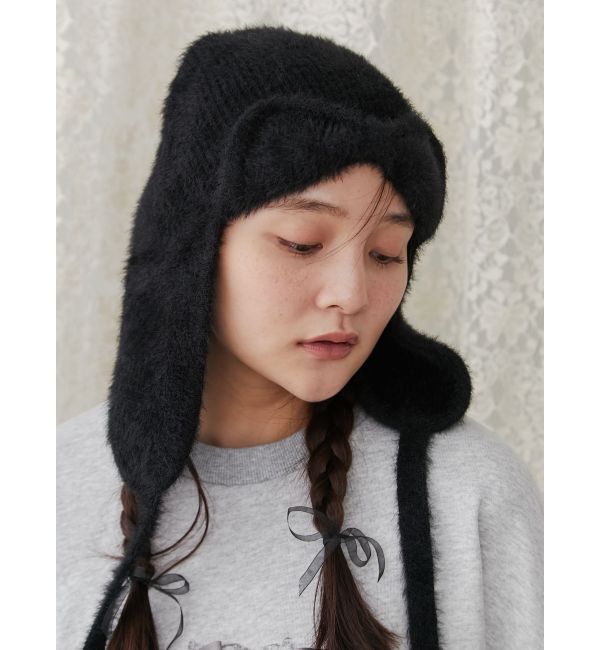 merry jenny「ribbonイヤーフラップニットキャップ」|ニット帽|