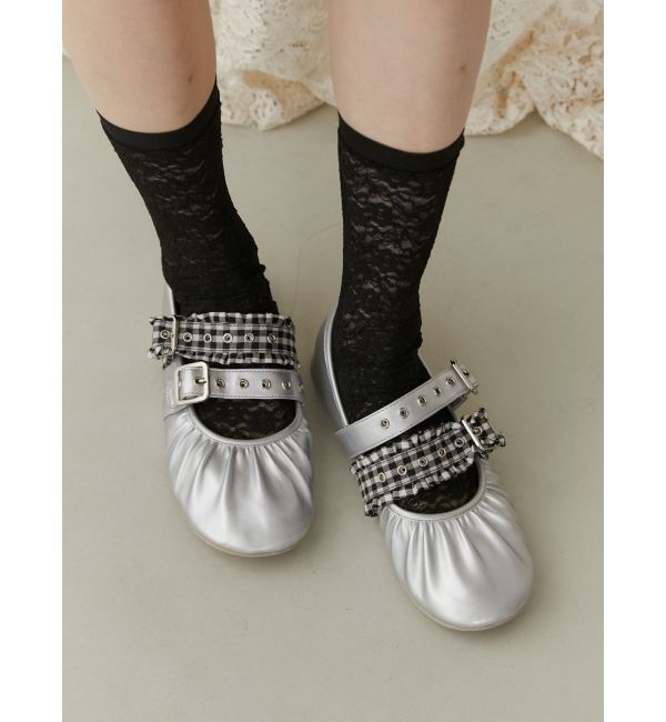 merry jenny「checkベルトバレエシューズ」|バレエシューズ|