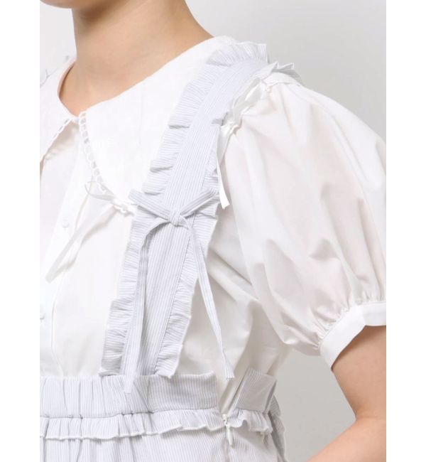 merry jenny「ストライプリボンフレアジャンスカ」|ジャンパースカート|