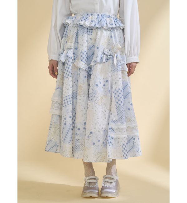 merry jenny「デコラティブリボンフレアスカート」|スカート|ブルー