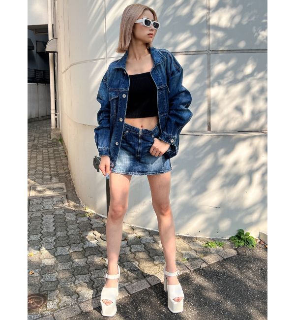 GYDA「UNDER SLEEVEラインデニムGジャン」|ブルゾン・スタジャン|