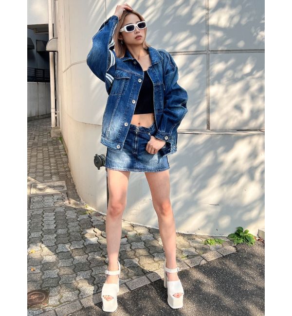 GYDA「UNDER SLEEVEラインデニムGジャン」|ブルゾン・スタジャン|