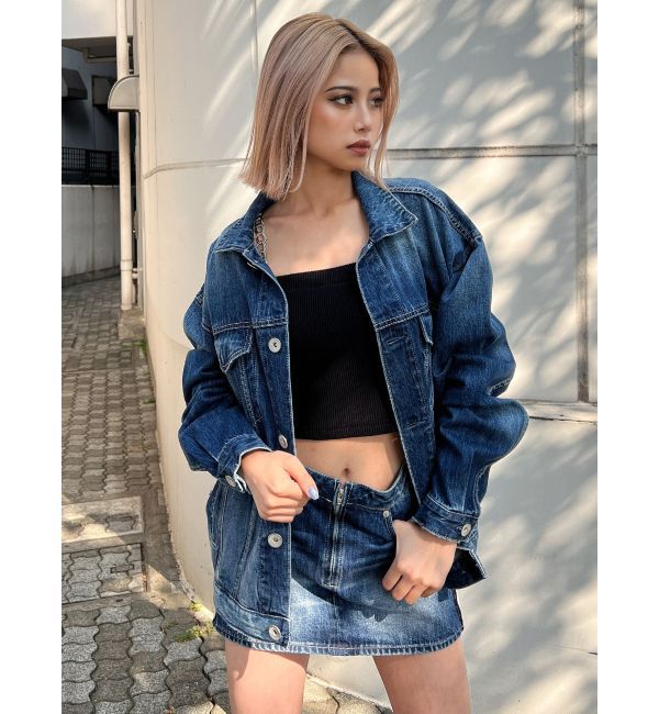 GYDA「UNDER SLEEVEラインデニムGジャン」|ブルゾン・スタジャン|インディゴ