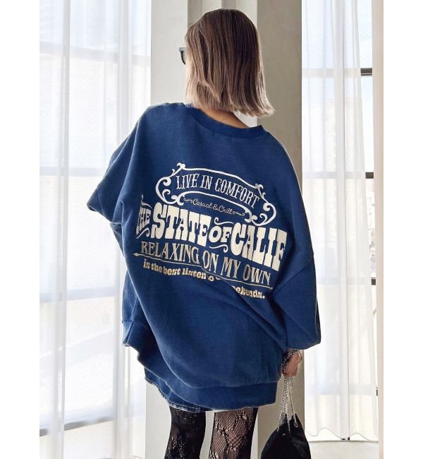 GYDA「THE STATE OF CALIFドルマンスウェットトップス」|スウェット・ジャージ|ネイビー