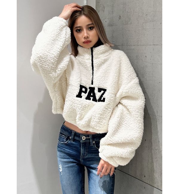 GYDA「PAZハーフZIPボアショートトップス」|Tシャツ・カットソー|