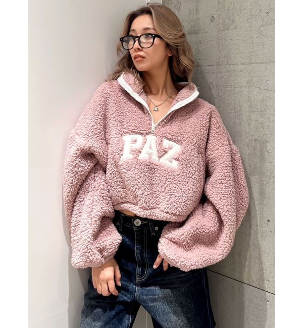 GYDA「PAZハーフZIPボアショートトップス」|Tシャツ・カットソー|