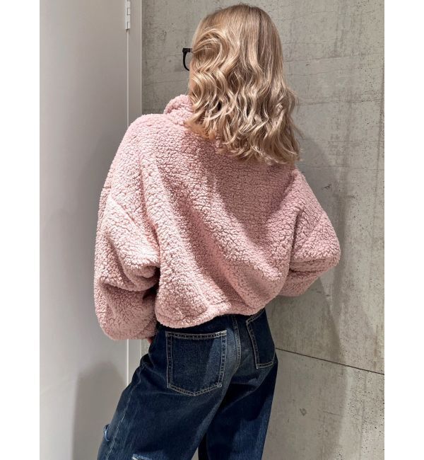 GYDA「PAZハーフZIPボアショートトップス」|Tシャツ・カットソー|