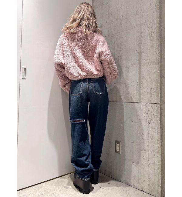 GYDA「PAZハーフZIPボアショートトップス」|Tシャツ・カットソー|