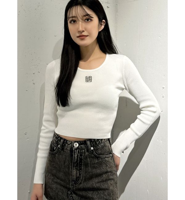 GYDA「GYGYプレートニットトップス」|ニット・セーター|オフホワイト