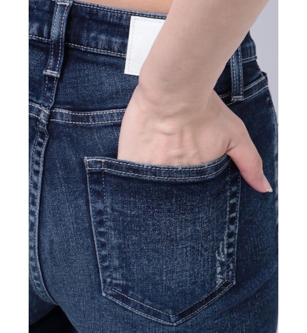 GYDA「ミドルウエストSIDE RIPPEDスキニーデニムパンツ」|デニム|