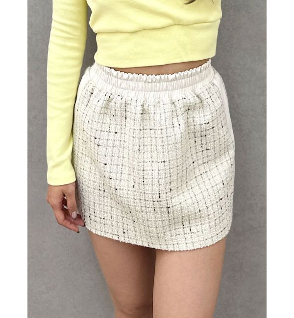 GYDA「ツイード異素材スカートライクショートパンツ【SETUP着用可】」|スカート|アイボリー