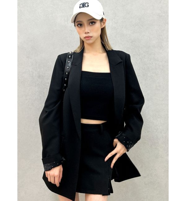 GYDA「LINING ラインストーンスカートライクショートパンツ【SETUP着用可】」|スカート|