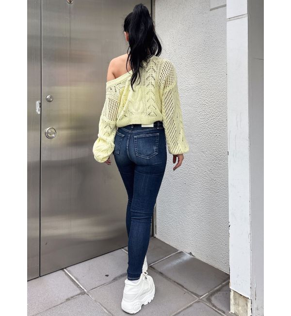 GYDA「2WAYメッシュブリーチニットトップス」|ニット・セーター|