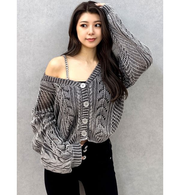 GYDA「2WAYメッシュブリーチニットトップス」|ニット・セーター|