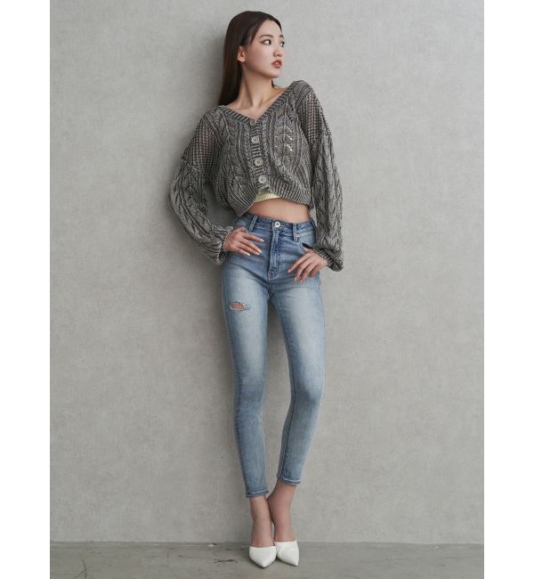 GYDA「2WAYメッシュブリーチニットトップス」|ニット・セーター|