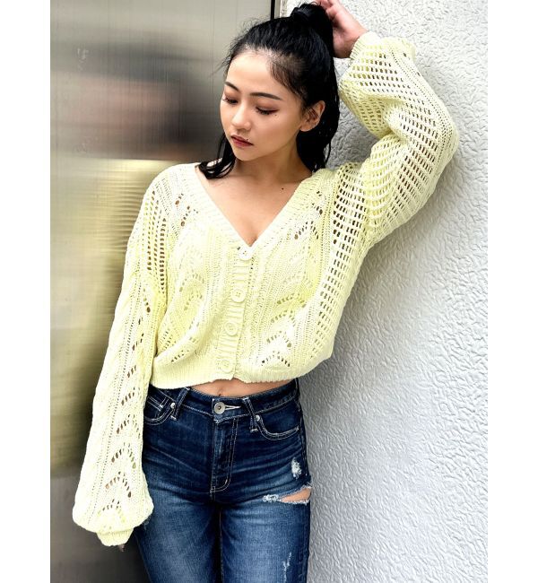 GYDA「2WAYメッシュブリーチニットトップス」|ニット・セーター|