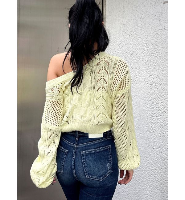 GYDA「2WAYメッシュブリーチニットトップス」|ニット・セーター|