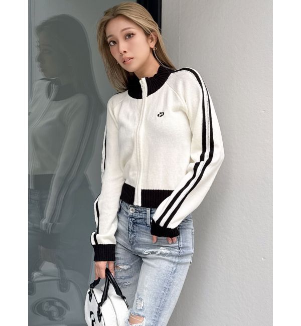 GYDA「GDアームラインニットブルゾン」|カーディガン|