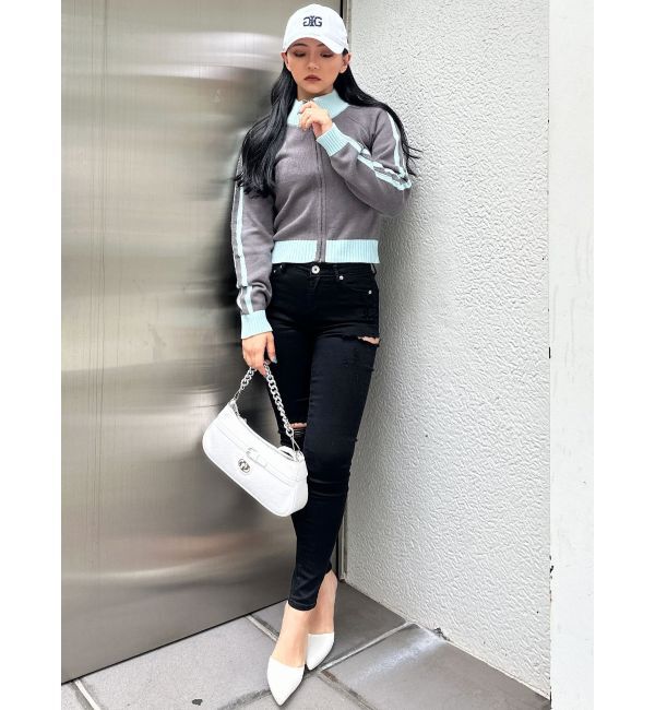 GYDA「GDアームラインニットブルゾン」|カーディガン|