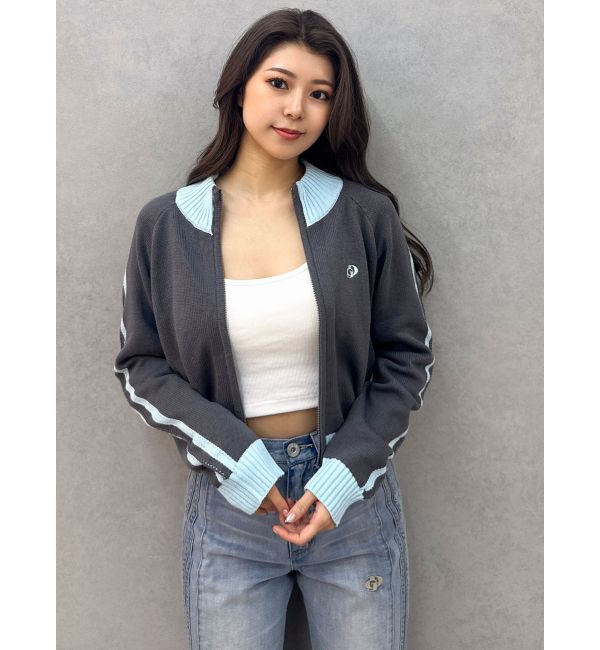GYDA「GDアームラインニットブルゾン」|カーディガン|