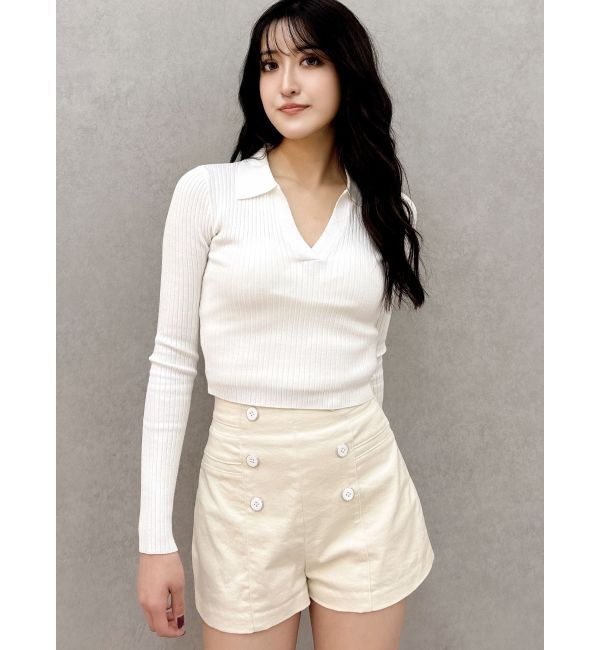 GYDA「ハイウエストボタンショートパンツ」|その他|