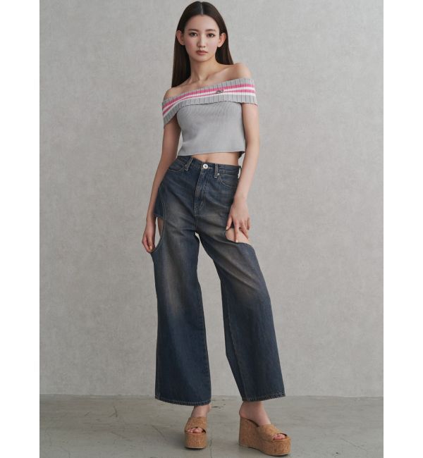 GYDA「SymmetryGYDAオフショルニットトップス」|ニット・セーター|