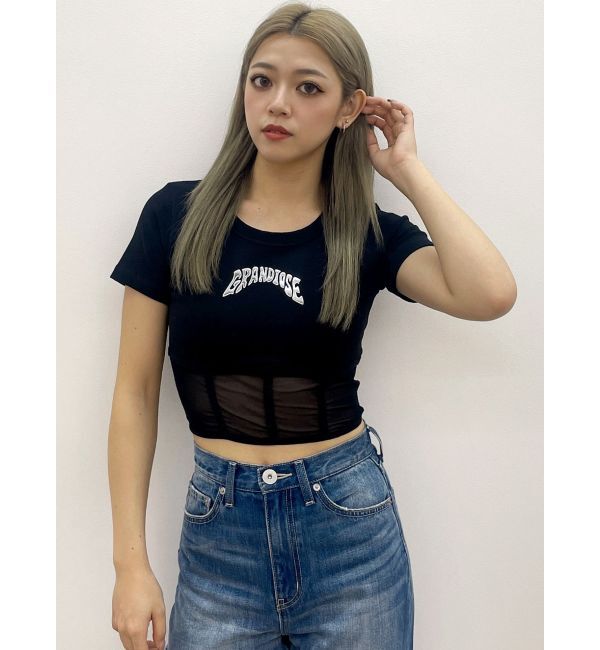 GYDA「GRANDIOSEコルセットデザインTシャツ」|Tシャツ・カットソー|