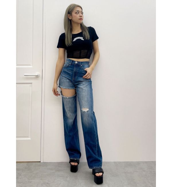 GYDA「GRANDIOSEコルセットデザインTシャツ」|Tシャツ・カットソー|