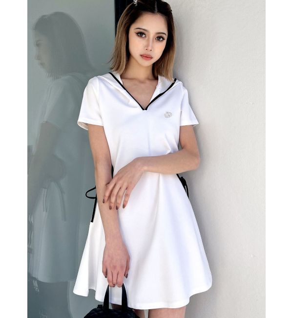 GYDA「GD SIDE OPENパーカーワンピース」|ワンピース|オフホワイト