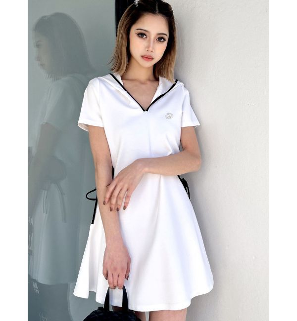 GYDA「GD SIDE OPENパーカーワンピース」|ワンピース|