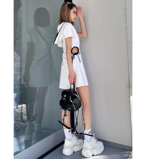 GYDA「GD SIDE OPENパーカーワンピース」|ワンピース|