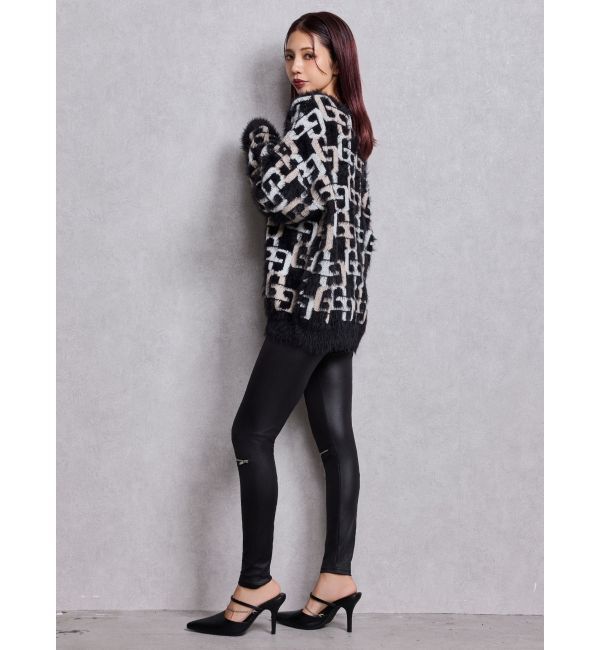 GYDA「GG PATTERN MIXシャギーニットトップス」|ニット・セーター|