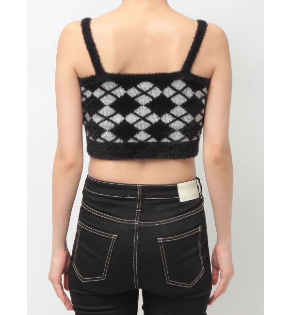 GYDA「Argyll patternミニシャギーニットキャミ」|キャミソール|