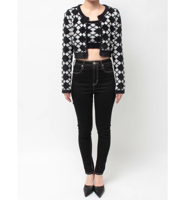 GYDA「Argyll patternミニシャギーニットカーディガン」|カーディガン|