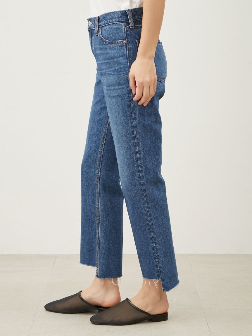 Mila Owen「裾段差テーパードデニムパンツ」|デニム|