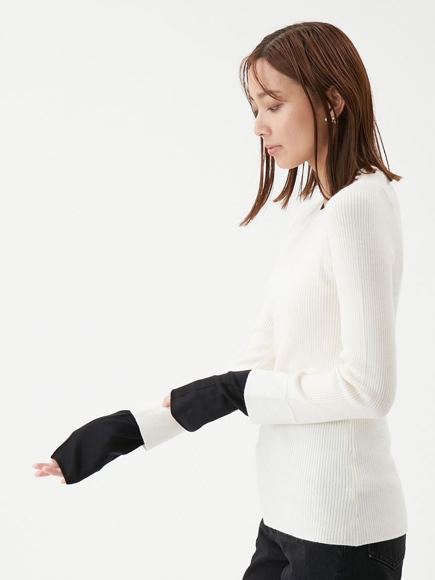 Mila Owen「バイカラーリブニット」|ニット・セーター|