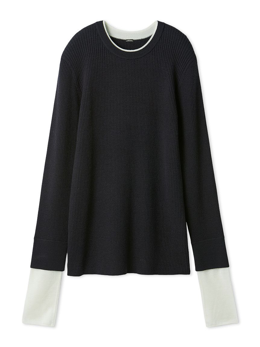 Mila Owen「バイカラーリブニット」|ニット・セーター|NVY