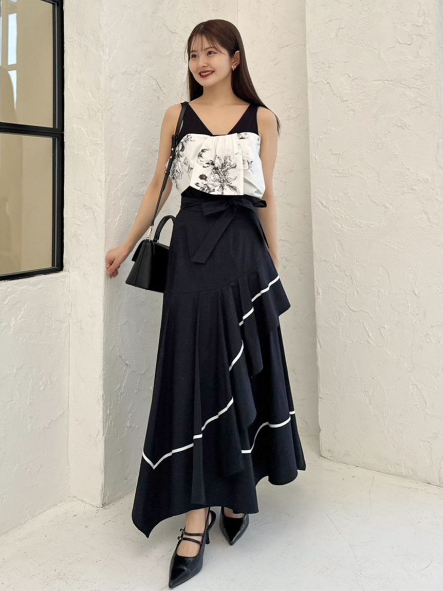 SNIDEL「リボンディテールカットプルオーバー」|Tシャツ・カットソー|