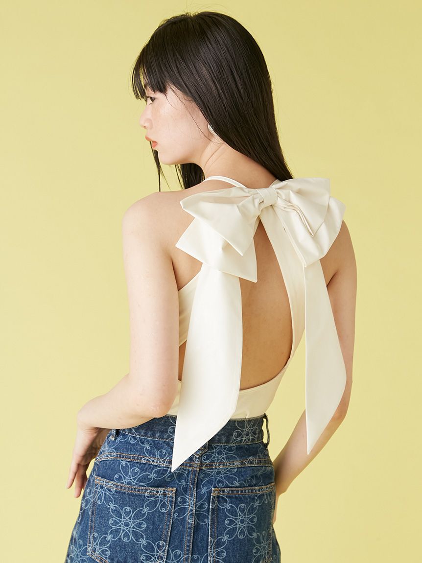 LILY BROWN Lingerie「【LILY BROWN Lingerie】バックリボンボディスーツ」|キャミソール|