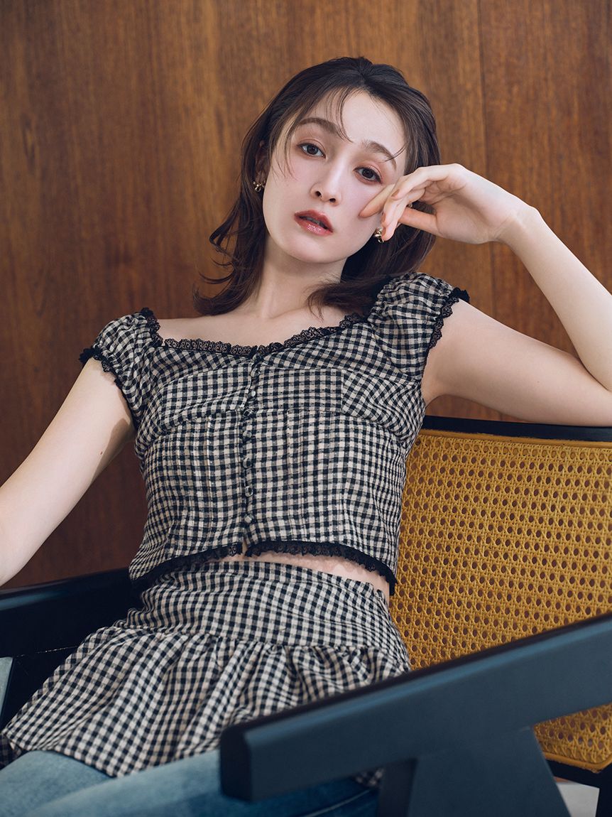 LILY BROWN「レイヤードフレアパンツ」|チノ|